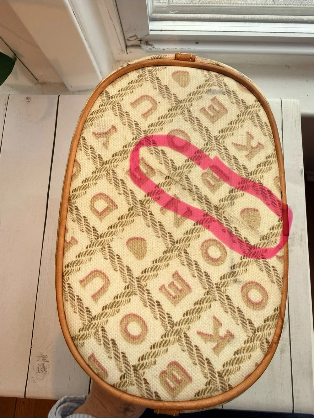 Dooney & Bourke | Vintage Y2K Cream Crossword Logo Mini Hobo Bag